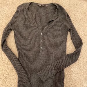 Vince ribbed gray henley